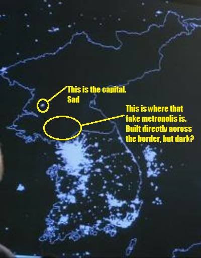 north korea at night. “North Korea Attacks”