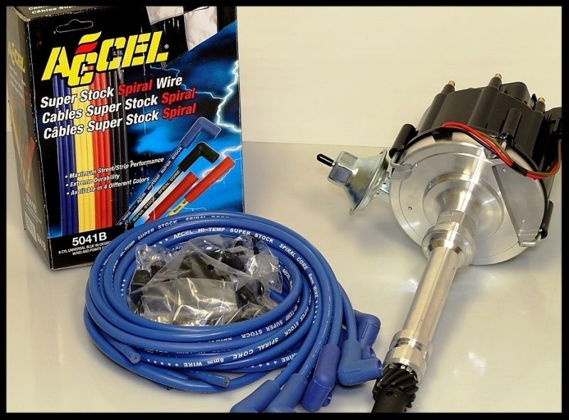 SBC BBC CHEVY V8 HEI DISTRIBUTOR & ACCEL PREMIUM WIRES 6501BK+5041B