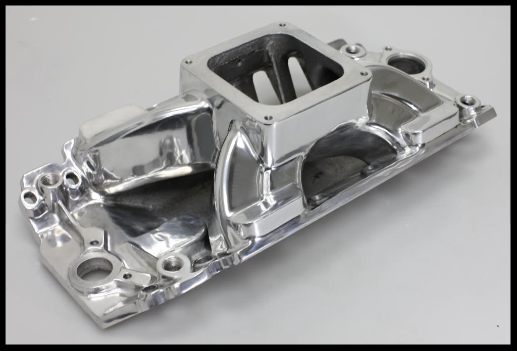 BBC CHEVY POLISHED ALUMINUM INTAKE MANIFOLD SINGLE PLANE 3034 PCE148