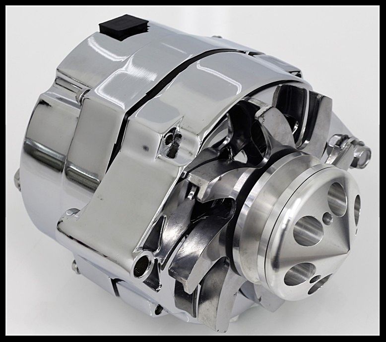 GM CHROME 120 AMP 10SI 1 ONE OR 3 THREE WIRE CHEVY ALTERNATOR S3902