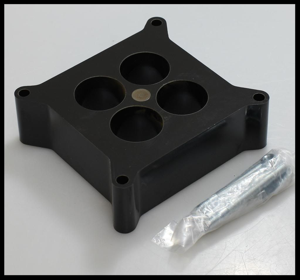 2/" Open Hole 4150 4160 4 Barrel Spacer Phenolic Plastic Black Studs Nuts Gaskets