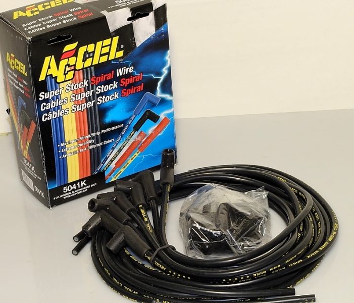 plug wires sbc spark chevy accel point hei brand skipwhite 8mm performance clearance block core