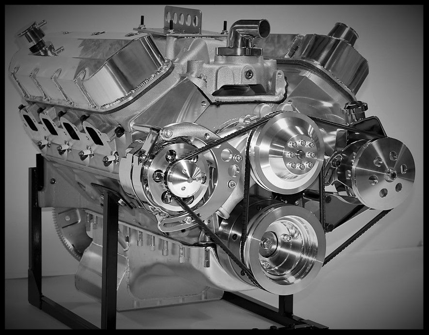 BBC CHEVY 454 496 ENGINE DRESS UP KIT, FRONT ACC. INC. WP, ALT, PULLEYS