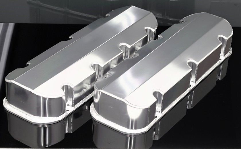 BBC BIG BLOCK CHEVY 396 454 496 FABRICATED TALL ALUMINUM VALVE COVERS 6248-SATIN
