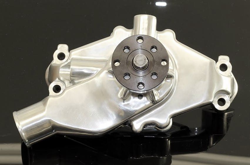 SBC CHEVY SHORT POLISHED ALUMINUM WATER PUMP HC-8011-P | Skip White ...