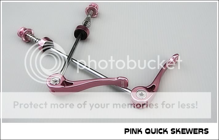 PINK BIKE QUICK RELEASE SKEWERS,ROAD MTB,RIXED GEAR  